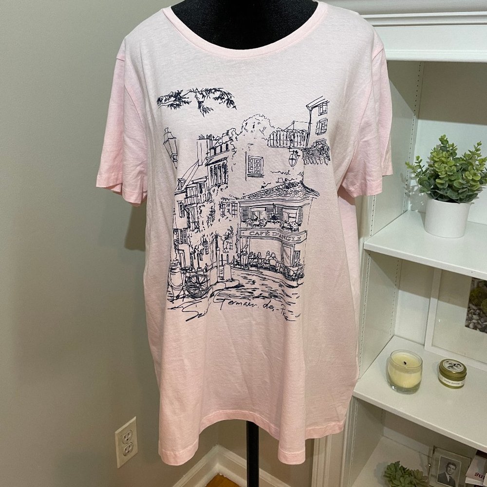 J Crew Pink Collector Tee Size XL, NWT